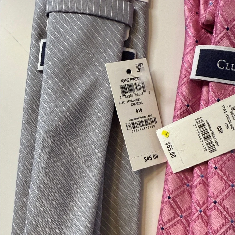 Club Room Men’s Tie Bundle NWT 4 Pack Gray Pink Navy Purple Classic Gift - Picture 10 of 10